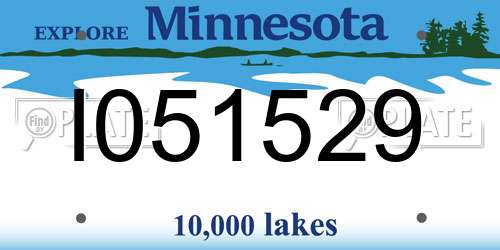 I051529 Minnesota License Plate