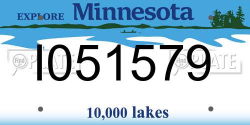 I051579 Minnesota License Plate
