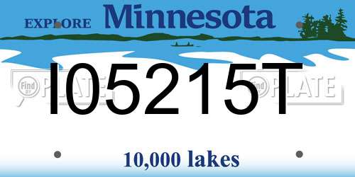 I05215T Minnesota License Plate