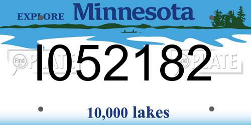 I052182 Minnesota License Plate