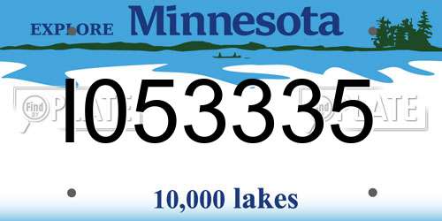 I053335 Minnesota License Plate