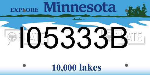 I05333B Minnesota License Plate
