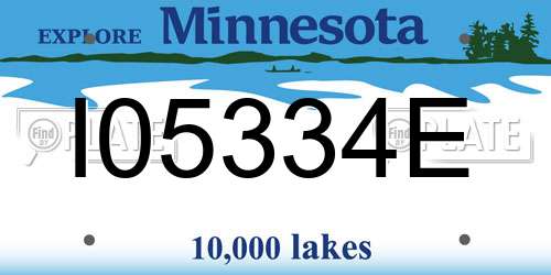 I05334E Minnesota License Plate