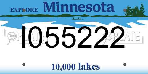 I055222 Minnesota License Plate
