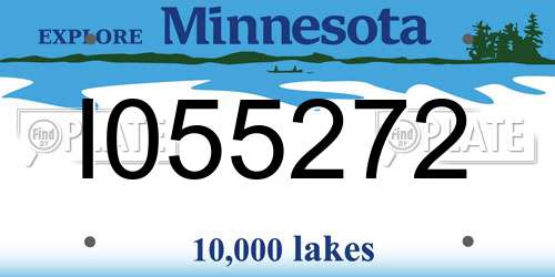I055272 Minnesota License Plate