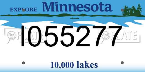 I055277 Minnesota License Plate