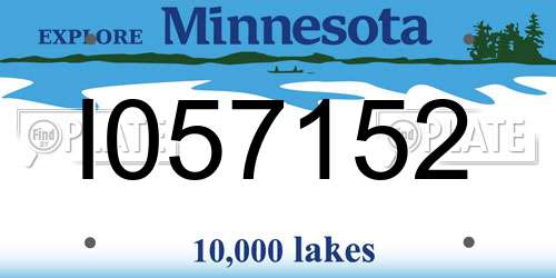 I057152 Minnesota License Plate