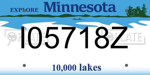 I05718Z Minnesota License Plate
