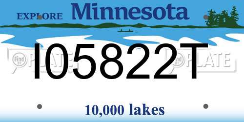 I05822T Minnesota License Plate