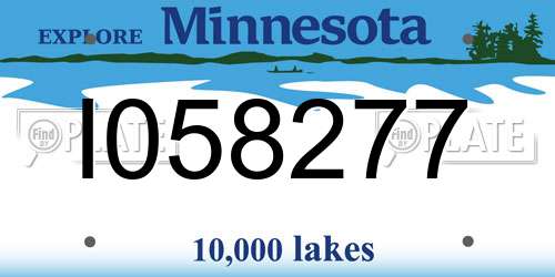 I058277 Minnesota License Plate