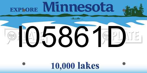 I05861D Minnesota License Plate