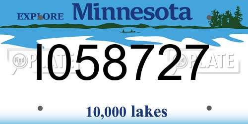 I058727 Minnesota License Plate