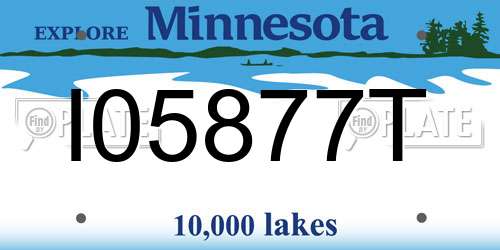 I05877T Minnesota License Plate