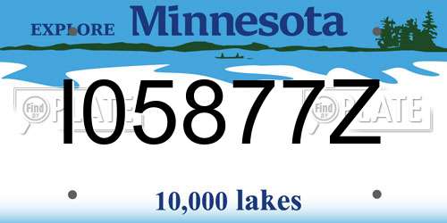 I05877Z Minnesota License Plate