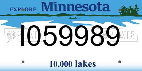 I059989 Minnesota License Plate