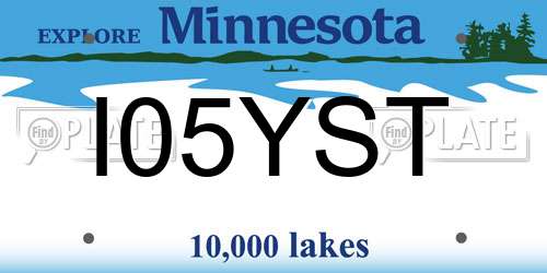 I05YST Minnesota License Plate