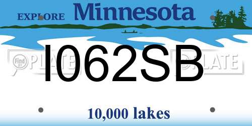 I062SB Minnesota License Plate
