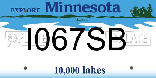 I067SB Minnesota License Plate
