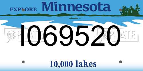 I069520 Minnesota License Plate