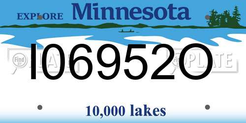 I06952O Minnesota License Plate