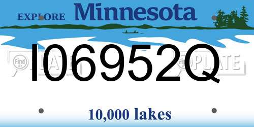 I06952Q Minnesota License Plate