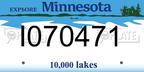 I070471 Minnesota License Plate