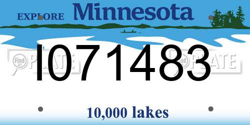 I071483 Minnesota License Plate