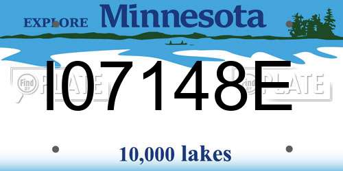 I07148E Minnesota License Plate