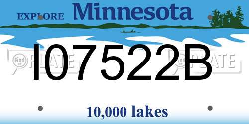 I07522B Minnesota License Plate