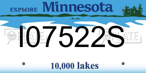 I07522S Minnesota License Plate