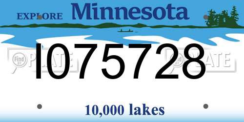 I075728 Minnesota License Plate