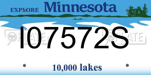 I07572S Minnesota License Plate