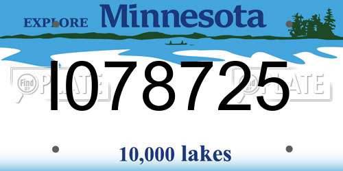 I078725 Minnesota License Plate