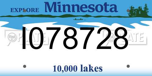 I078728 Minnesota License Plate