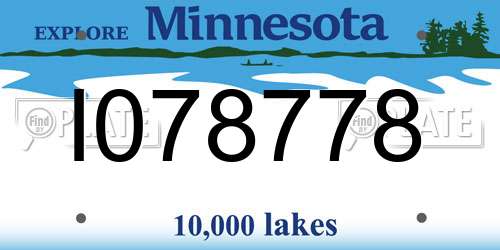 I078778 Minnesota License Plate