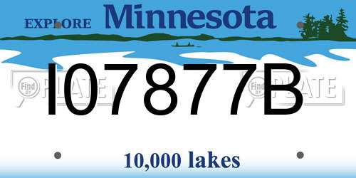 I07877B Minnesota License Plate