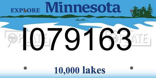 I079163 Minnesota License Plate