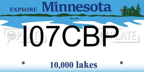 I07CBP Minnesota License Plate