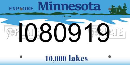 I080919 Minnesota License Plate