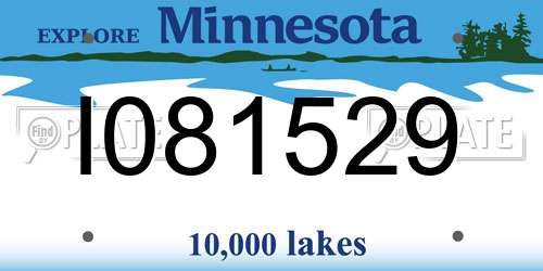 I081529 Minnesota License Plate