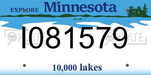 I081579 Minnesota License Plate