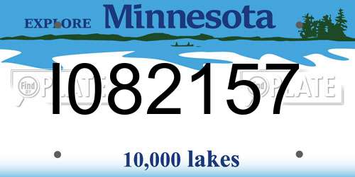 I082157 Minnesota License Plate