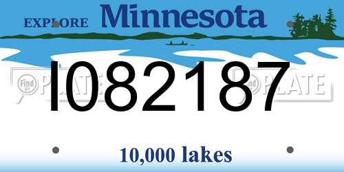 I082187 Minnesota License Plate