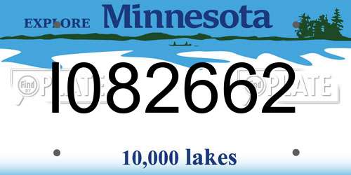 I082662 Minnesota License Plate