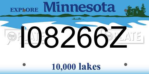 I08266Z Minnesota License Plate