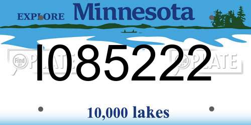 I085222 Minnesota License Plate