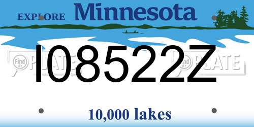 I08522Z Minnesota License Plate