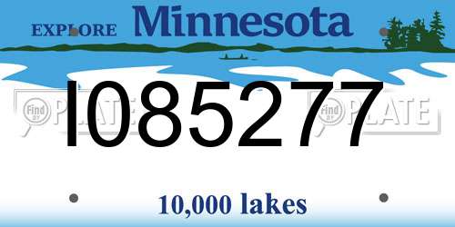 I085277 Minnesota License Plate