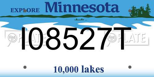 I08527T Minnesota License Plate