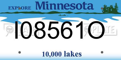 I08561O Minnesota License Plate